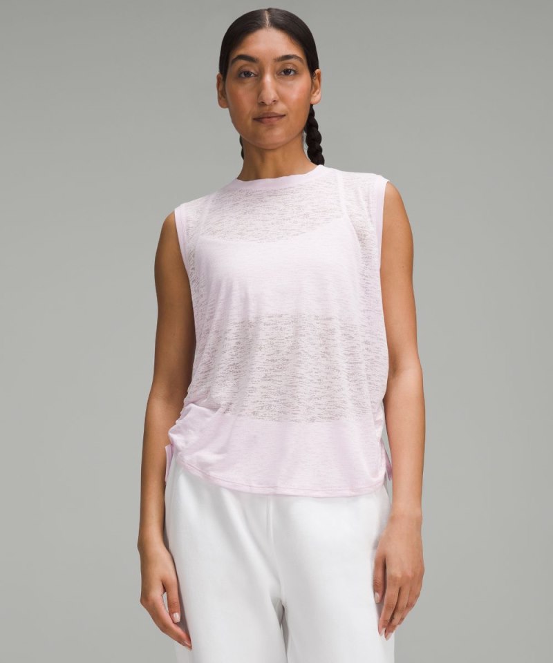 Lululemon Side-Cinch Tank Top Meadowsweet Pink Online Outlet Sale