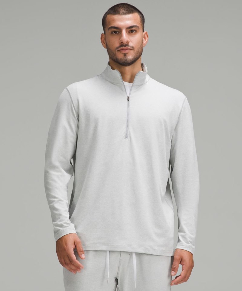Lululemon Soft Jersey Half Zip Heathered Vapor / Heathered Silver Drop Online Outlet Sale