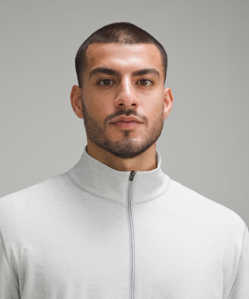 Lululemon Soft Jersey Half Zip Heathered Vapor / Heathered Silver Drop Online Outlet Sale