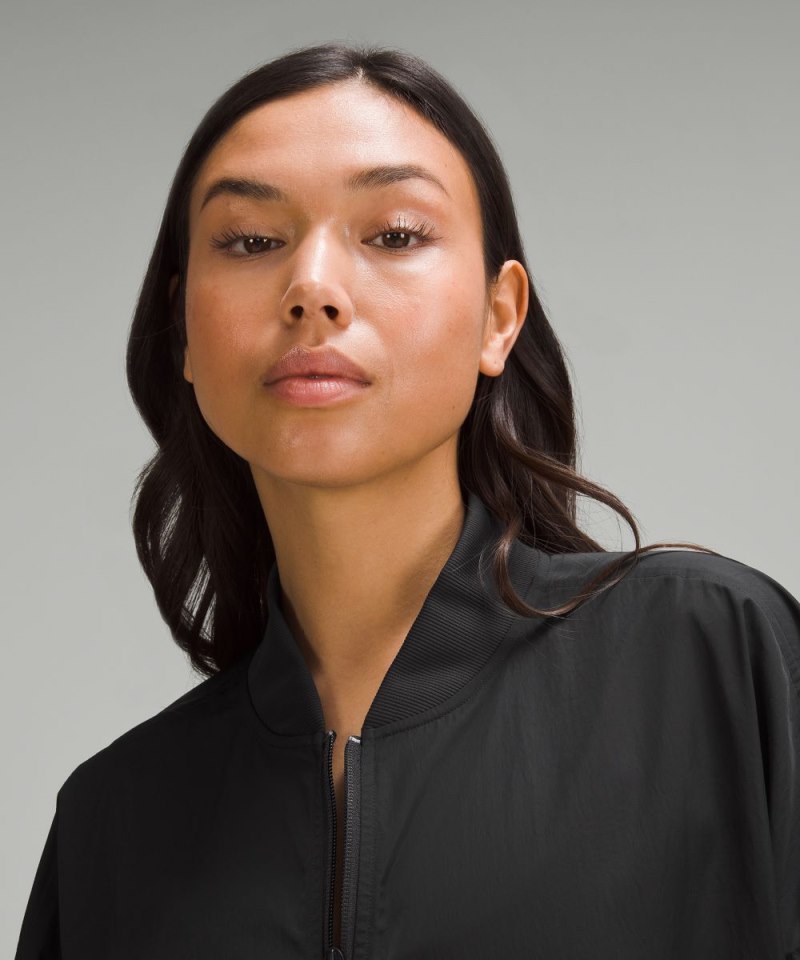 Lululemon Lightweight Hem-Cinch Bomber Jacket Black Online Outlet Sale