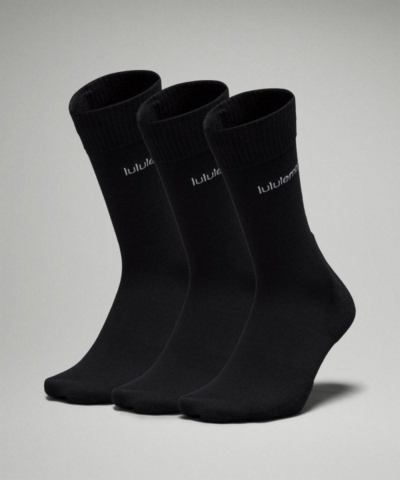 Lululemon Men's Daily Stride Comfort Crew Socks *3 Pack Black Online Outlet Sale