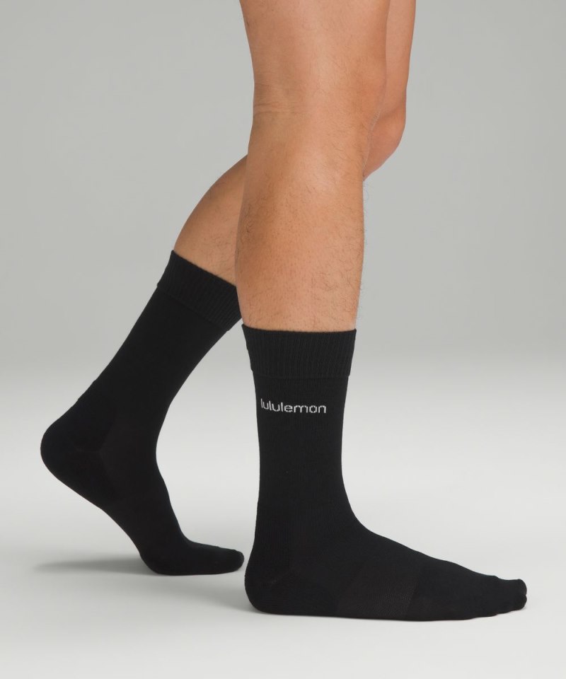 Lululemon Men's Daily Stride Comfort Crew Socks *3 Pack Black Online Outlet Sale