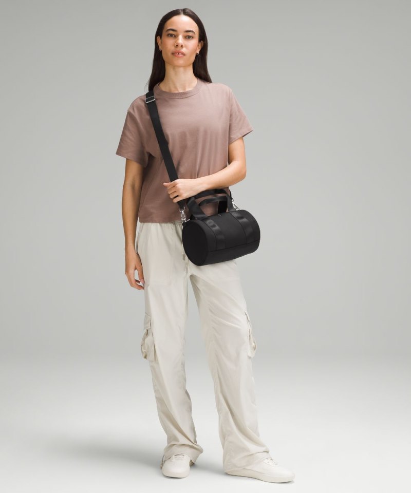 Lululemon Knit Nylon Mini Barrel Duffle Bag 5L Black Online Outlet Sale