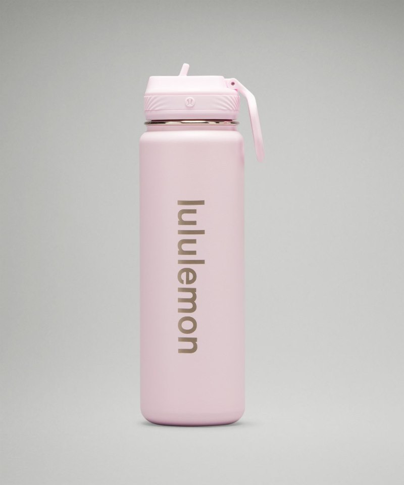 Lululemon Back to Life Sport Bottle 24oz *Straw Lid Pink Glow Online Outlet Sale