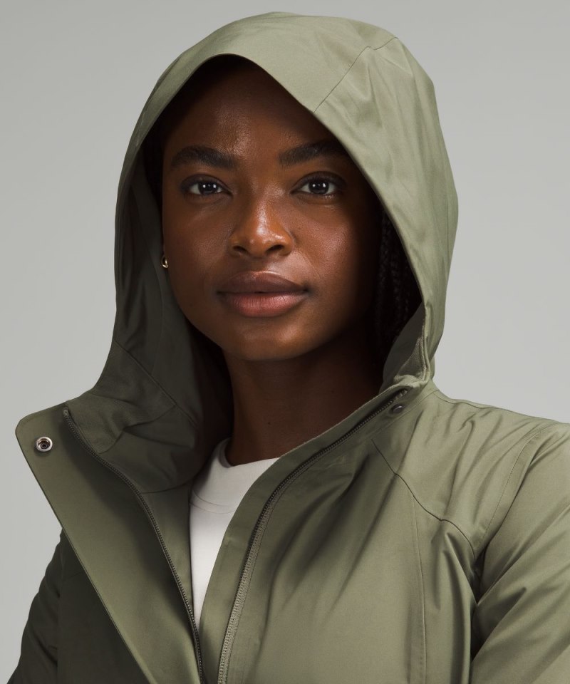 Lululemon Rain Rebel Jacket Medium Olive Online Outlet Sale