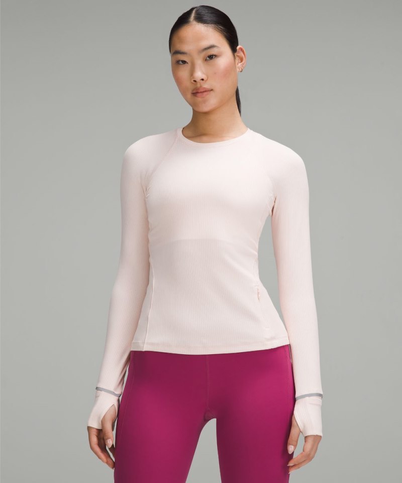 Lululemon It's Rulu Run Ribbed Long-Sleeve Shirt Strawberry Milkshake Online Outlet Sale