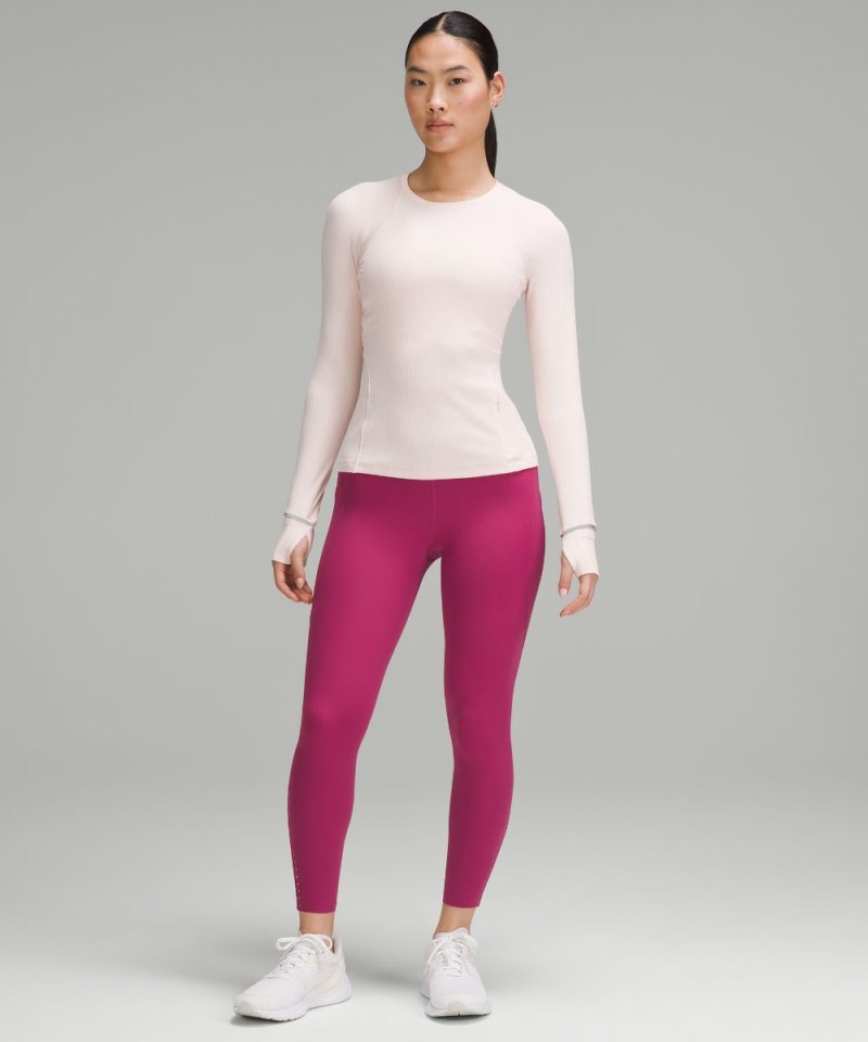 Lululemon It's Rulu Run Ribbed Long-Sleeve Shirt Strawberry Milkshake Online Outlet Sale