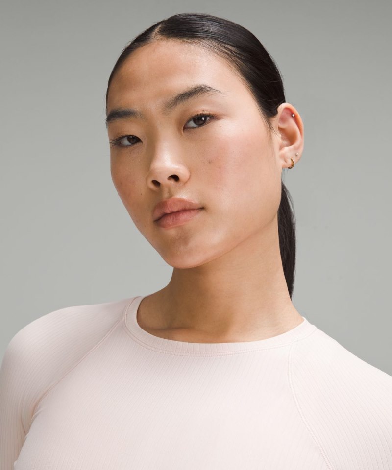 Lululemon It's Rulu Run Ribbed Long-Sleeve Shirt Strawberry Milkshake Online Outlet Sale