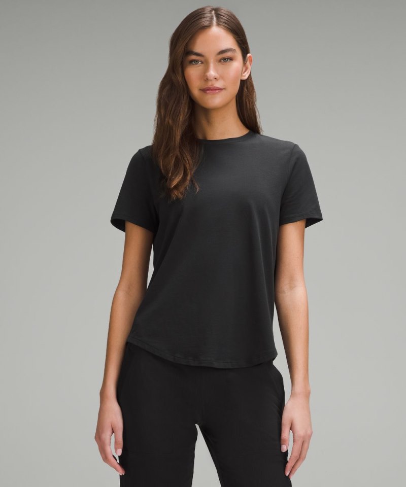 Lululemon Love Curved-Hem Crewneck T-Shirt Black Online Outlet Sale