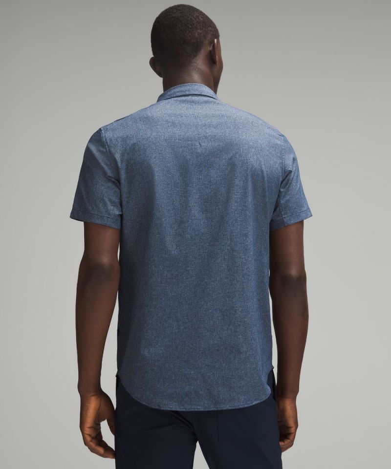 Lululemon Airing Easy Short-Sleeve Shirt Heathered True Navy Online Outlet Sale