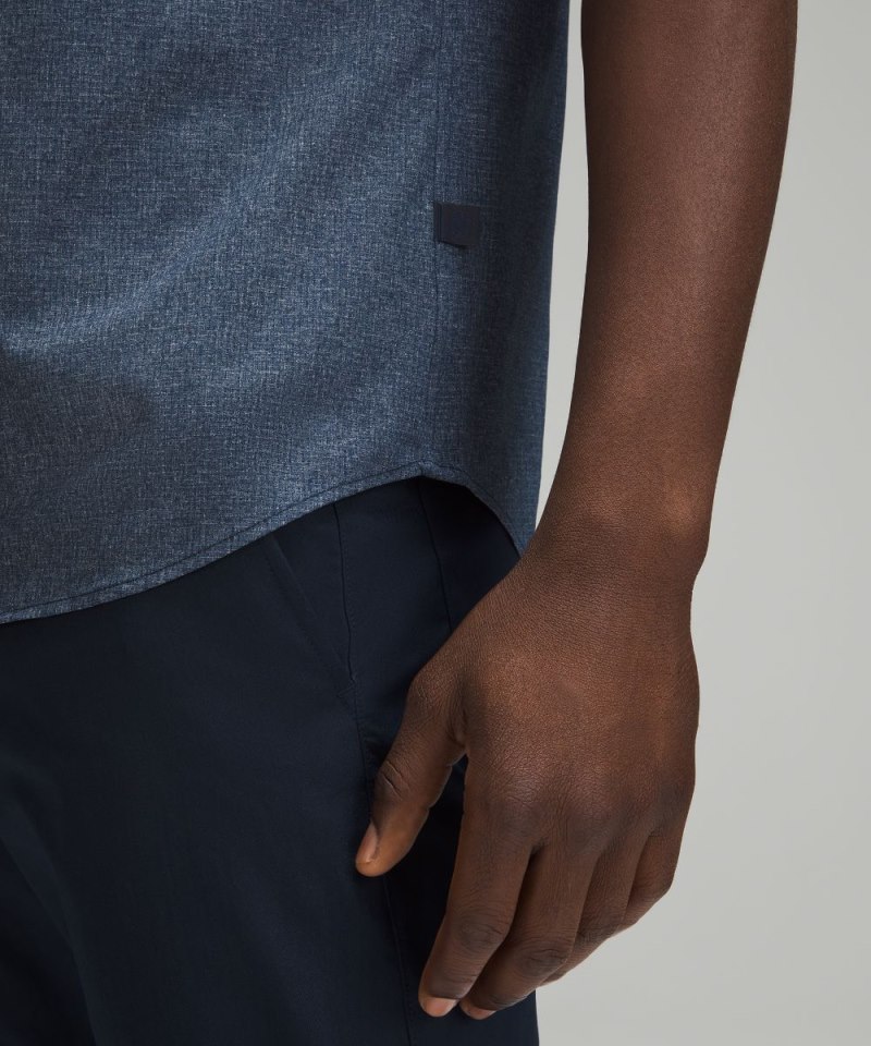 Lululemon Airing Easy Short-Sleeve Shirt Heathered True Navy Online Outlet Sale