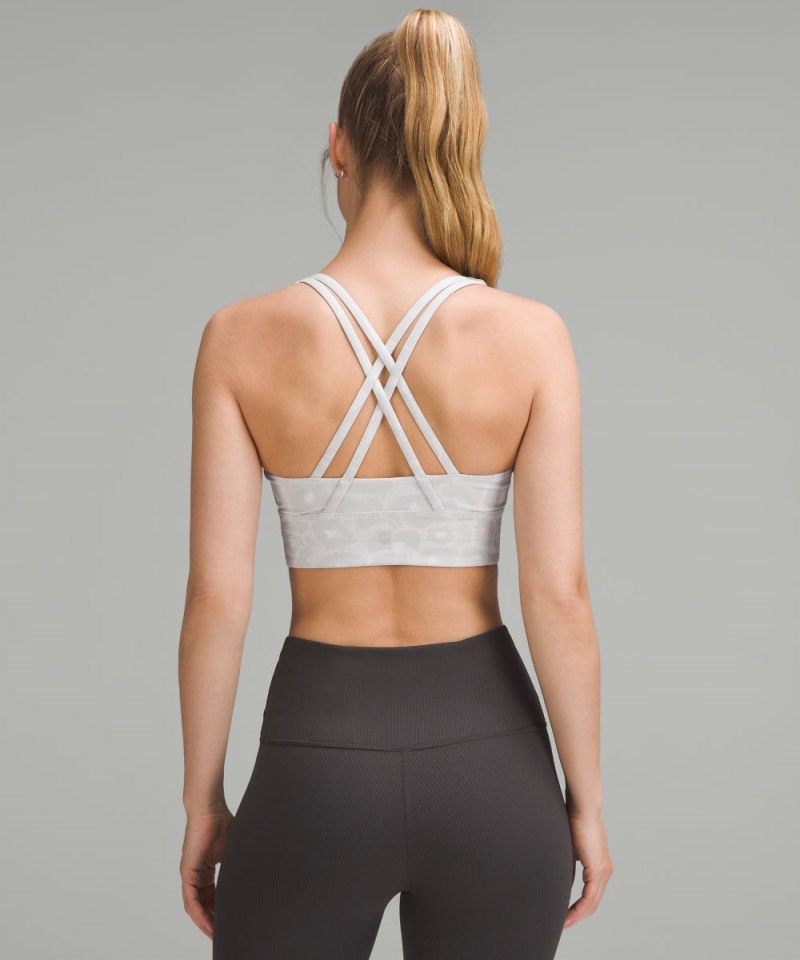 Lululemon lululemon Energy Longline Bra *Medium Support, B–D Cups Spray Leopard Grey Multi Online Outlet Sale