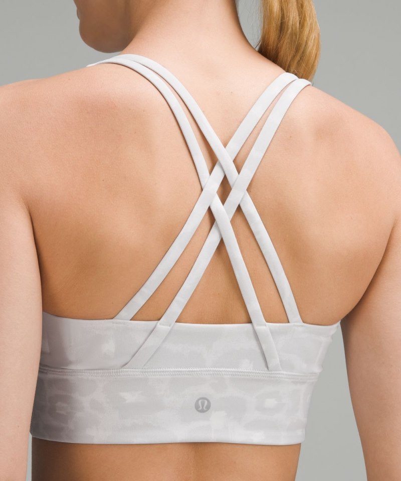 Lululemon lululemon Energy Longline Bra *Medium Support, B–D Cups Spray Leopard Grey Multi Online Outlet Sale