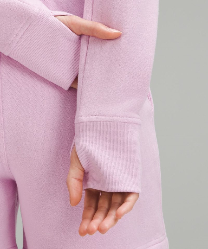 Lululemon Scuba Full-Zip Cropped Hoodie Vitapink Online Outlet Sale