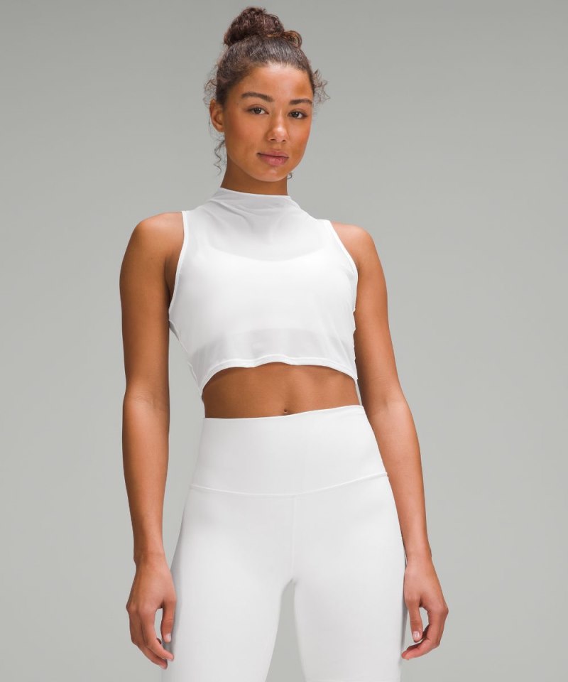 Lululemon Keyhole Mesh Tank Top White Online Outlet Sale