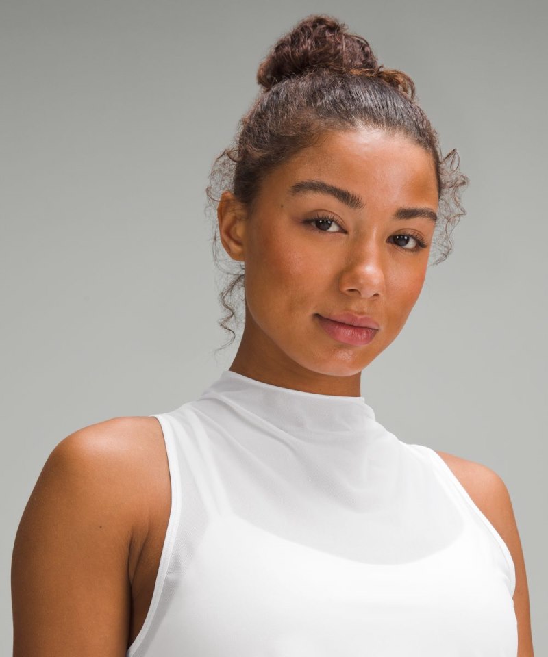 Lululemon Keyhole Mesh Tank Top White Online Outlet Sale