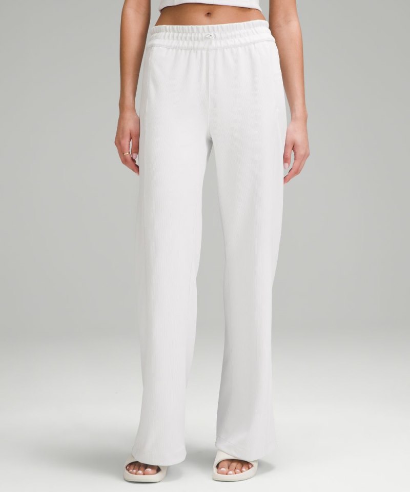 Lululemon Ribbed Softstreme Mid-Rise Pant 32" Light Vapor Online Outlet Sale
