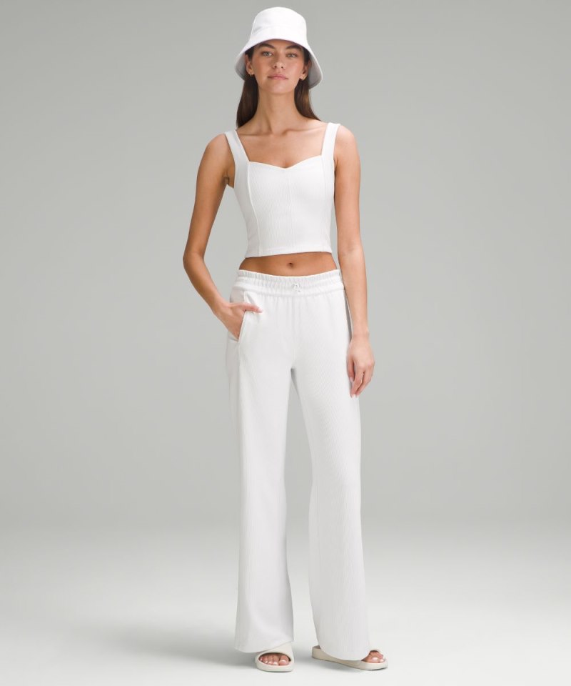 Lululemon Ribbed Softstreme Mid-Rise Pant 32" Light Vapor Online Outlet Sale