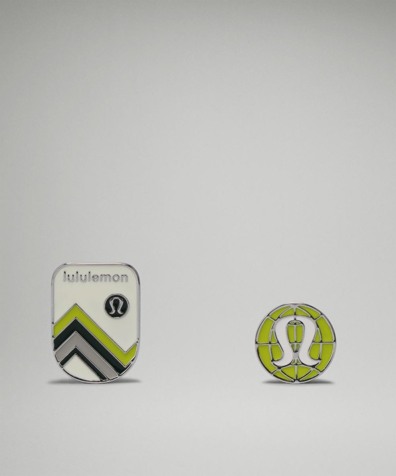 Lululemon Collectible Pins *2 Pack Lichen Lime / Wisp Yellow Online Outlet Sale