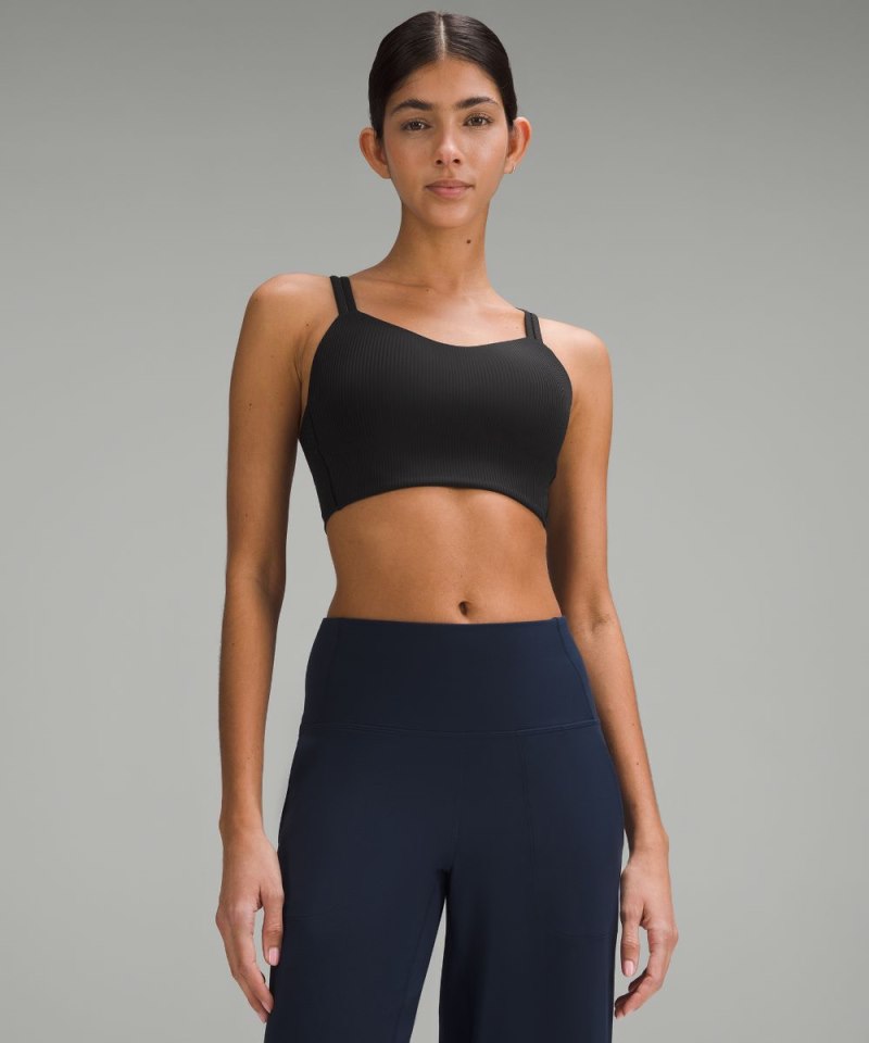 Lululemon Like a Cloud Ribbed Longline Bra *Light Support, B / C Cup Black Online Outlet Sale