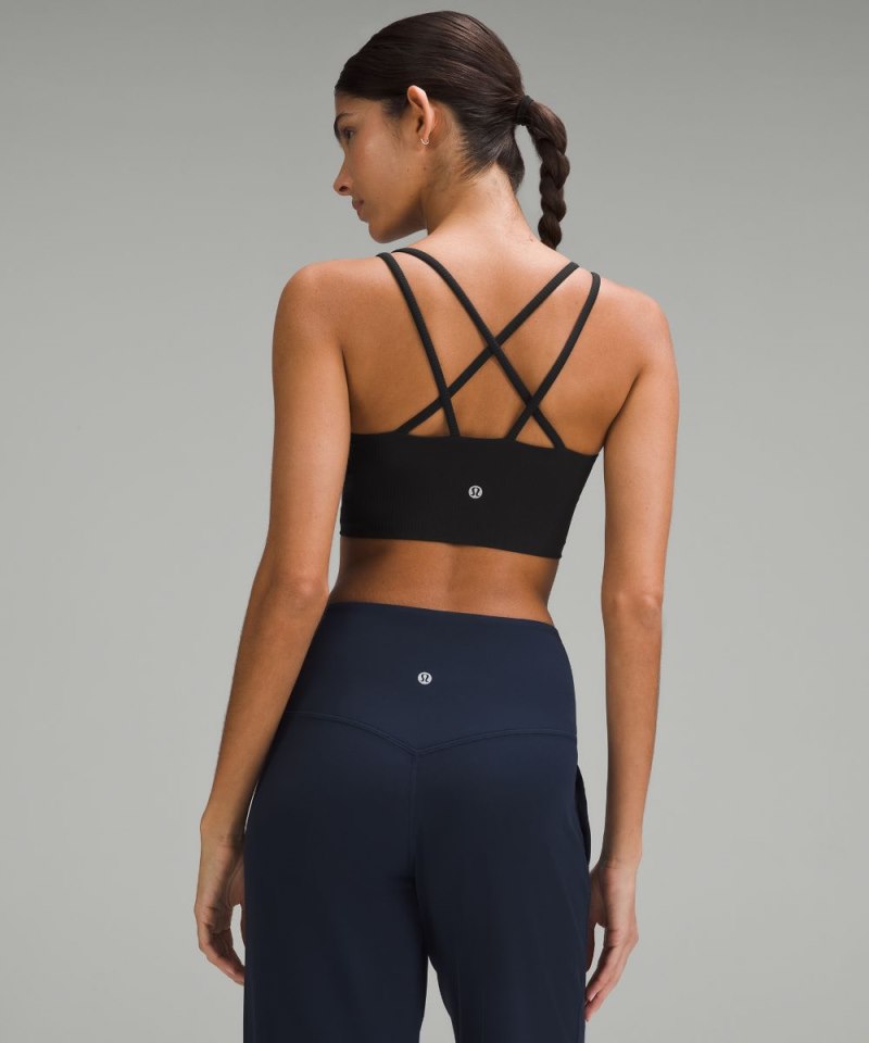 Lululemon Like a Cloud Ribbed Longline Bra *Light Support, B / C Cup Black Online Outlet Sale