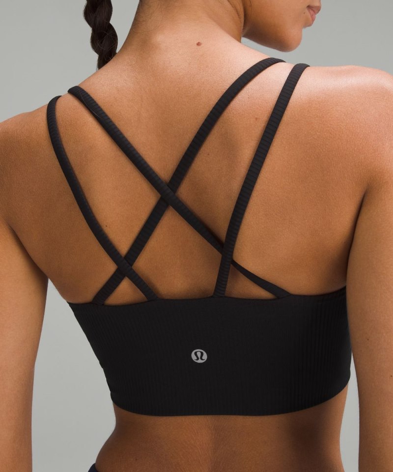 Lululemon Like a Cloud Ribbed Longline Bra *Light Support, B / C Cup Black Online Outlet Sale