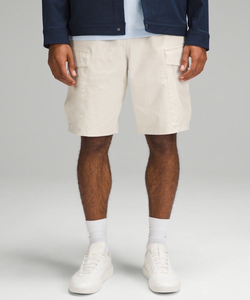 Lululemon Stretch Cotton VersaTwill Cargo Pocket Short 10" Bone Online Outlet Sale