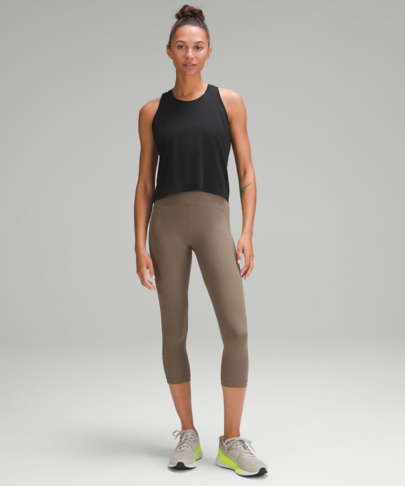 Lululemon Fast and Free Race Length Tank Top Black Online Outlet Sale