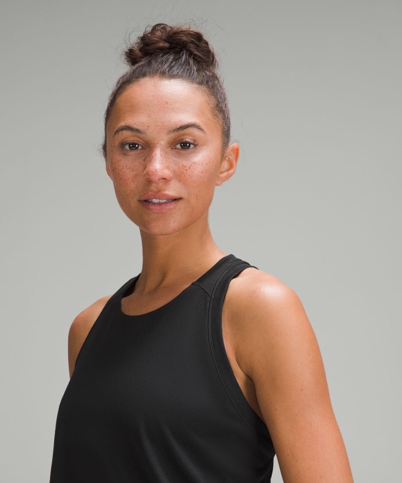 Lululemon Fast and Free Race Length Tank Top Black Online Outlet Sale