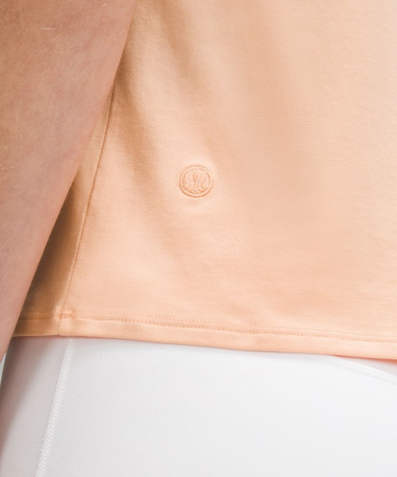 Lululemon Off-The-Shoulder Cotton T-Shirt Peach Bellini Online Outlet Sale