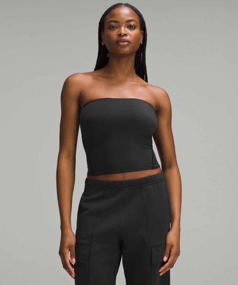 Lululemon Wundermost Ultra-Soft Nulu Tube Top Black Online Outlet Sale