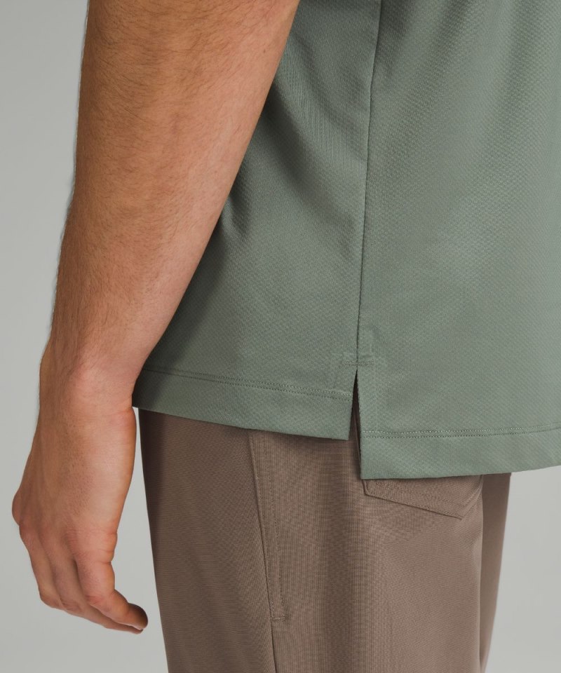 Lululemon Logo Sport Polo Short Sleeve Grey Eucalyptus Online Outlet Sale