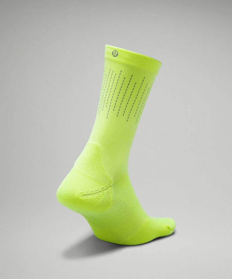 Lululemon Men's Power Stride Crew Socks *Reflective Highlight Yellow Online Outlet Sale