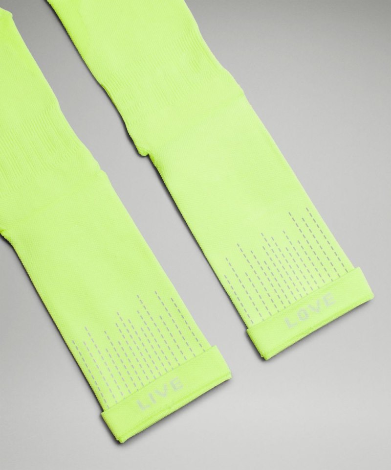 Lululemon Men's Power Stride Crew Socks *Reflective Highlight Yellow Online Outlet Sale