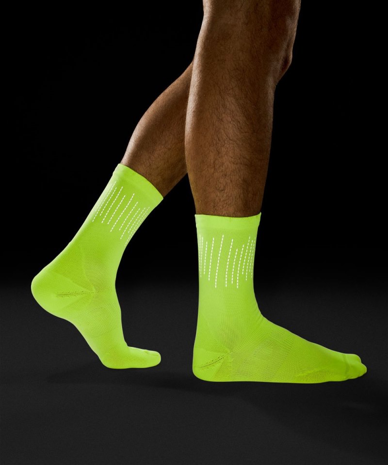 Lululemon Men's Power Stride Crew Socks *Reflective Highlight Yellow Online Outlet Sale