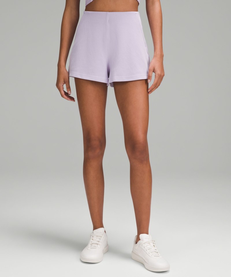 Lululemon Ribbed Softstreme High-Rise Short 2" Lilac Ether Online Outlet Sale