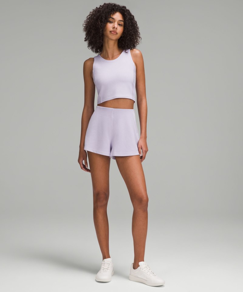 Lululemon Ribbed Softstreme High-Rise Short 2" Lilac Ether Online Outlet Sale