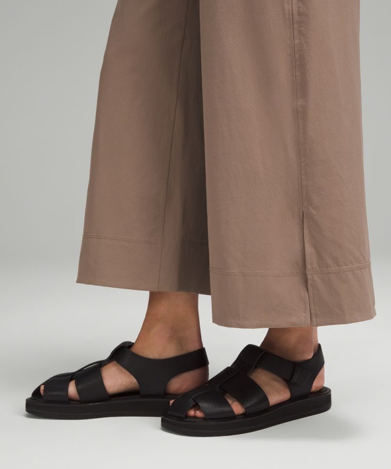 Lululemon Stretch Woven High-Rise Wide-Leg Cropped Pant Taupetastic Online Outlet Sale