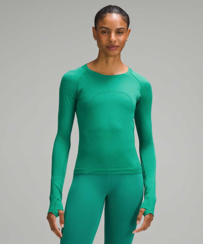 Lululemon Swiftly Tech Long-Sleeve Shirt 2.0 *Waist Length Cascadia Green / Cascadia Green Online Outlet Sale