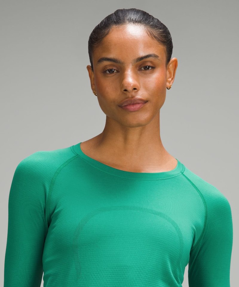 Lululemon Swiftly Tech Long-Sleeve Shirt 2.0 *Waist Length Cascadia Green / Cascadia Green Online Outlet Sale