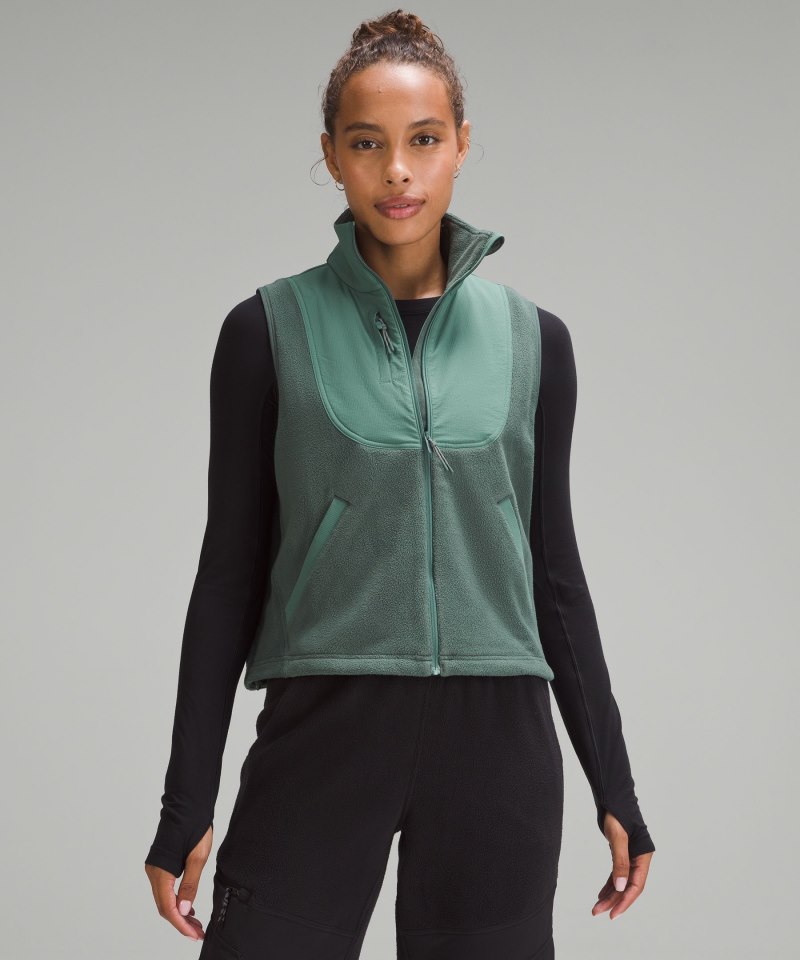 Lululemon Fleece + Ripstop Hiking Vest Dark Forest / Medium Forest Online Outlet Sale