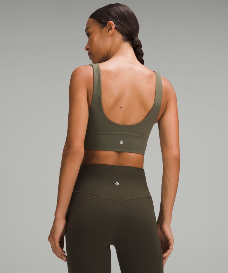 Lululemon lululemon Align™ V-Neck Bra *Light Support, C / D Cup Army Green Online Outlet Sale