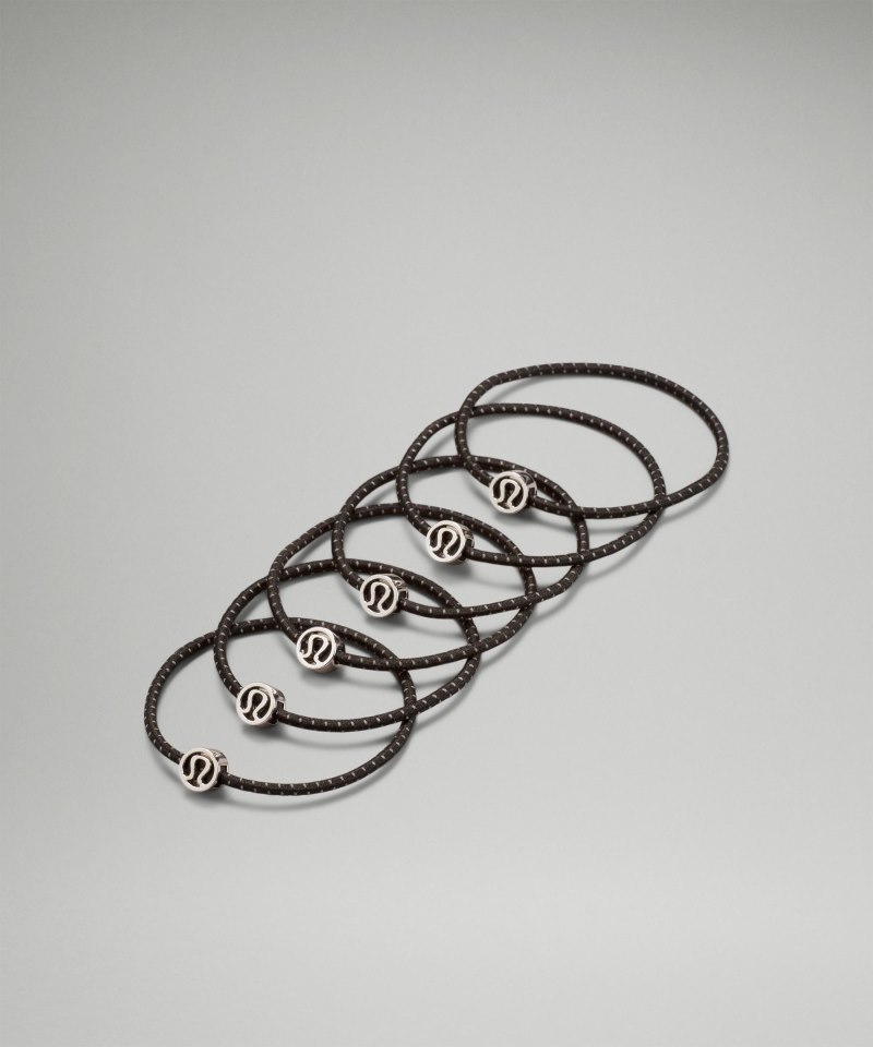 Lululemon Glow On Hair Ties *6 Pack Black / Black / Black / Black / Black / Black Online Outlet Sale
