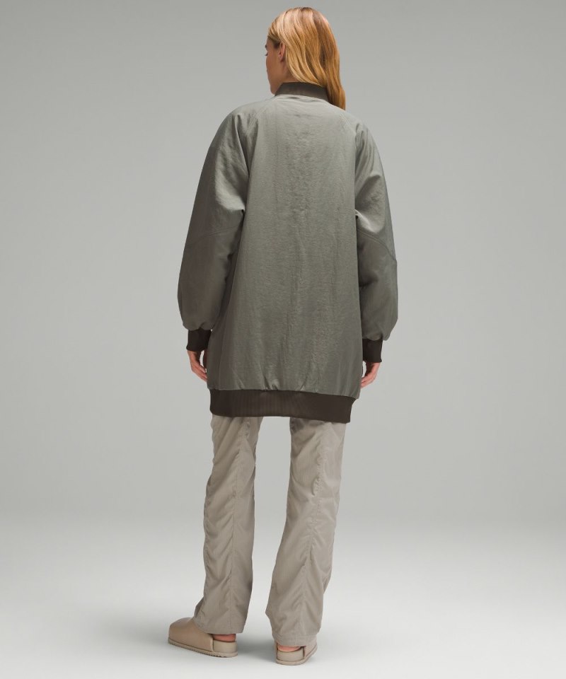 Lululemon Non-Stop Bomber Jacket *Reversible Grey Sage / Dark Olive Online Outlet Sale