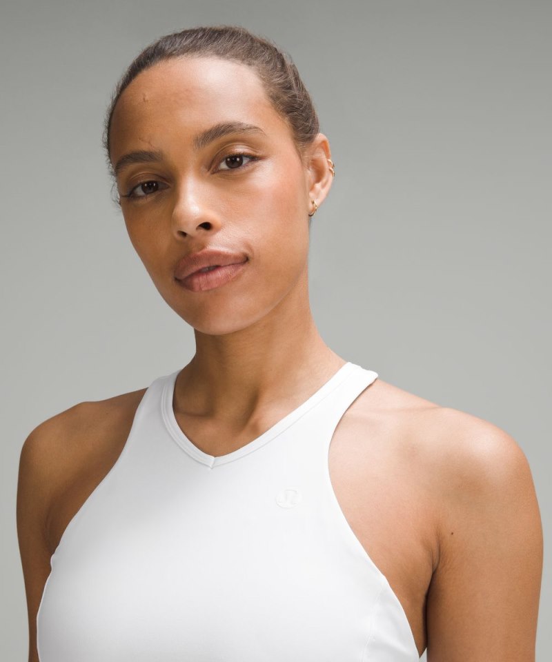 Lululemon Narrow Hem Cropped Tennis Tank Top *Medium Support, B / C Cup White Online Outlet Sale