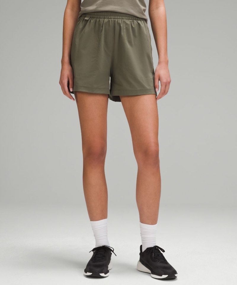 Lululemon Lightweight High-Rise Hiking Short 4" Army Green Online Outlet Sale