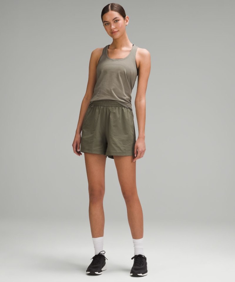 Lululemon Lightweight High-Rise Hiking Short 4" Army Green Online Outlet Sale