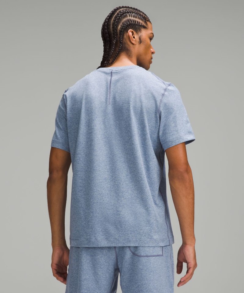 Lululemon Soft Jersey Short-Sleeve Shirt Heathered Oasis Blue / Heathered Chambray Online Outlet Sale