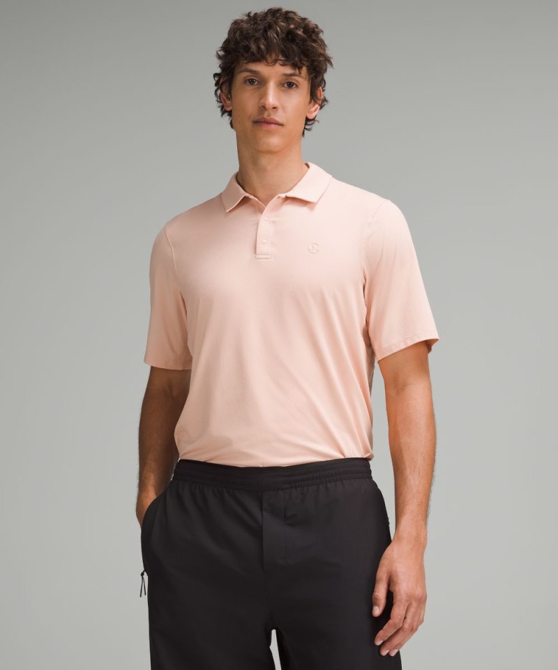 Lululemon Logo Sport Polo Short Sleeve Melon Sorbet Online Outlet Sale