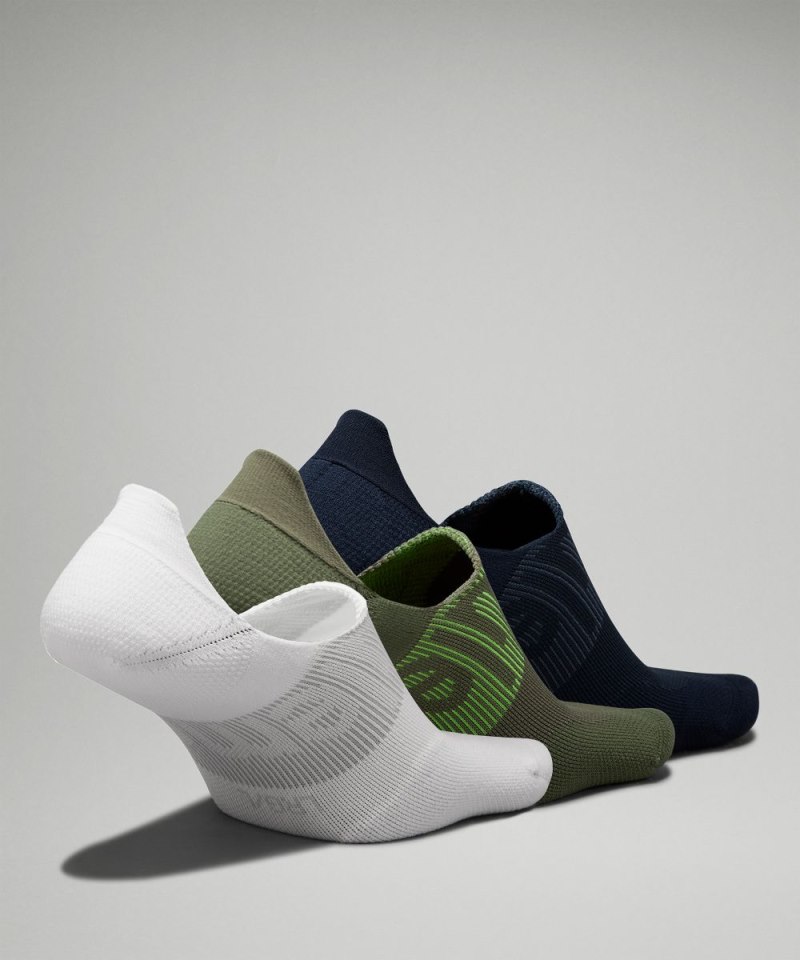Lululemon Men's Power Stride No-Show Socks with Active Grip *3 Pack White / Medium Olive / True Navy Online Outlet Sale